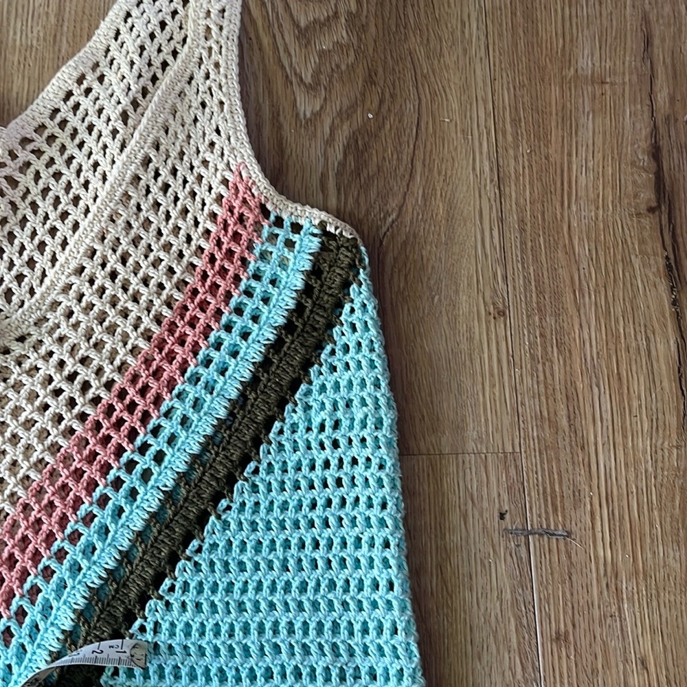 Multicolor V-Neck Crochet Tank Top (Hand made) - Picture 5 of 5